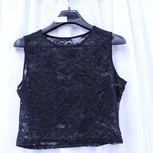 Elegant Black Lace Sleeveless Top